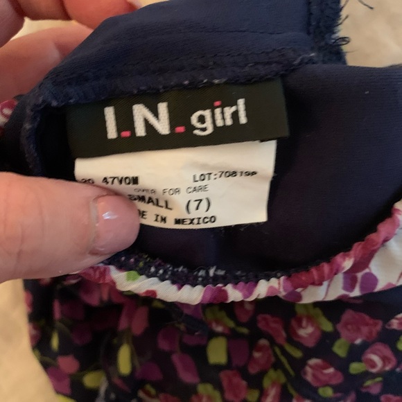 Vintage Y2K Purple Multi Floral Print Ruffle Tiered Micro Mini Skirt - Picture 6 of 7